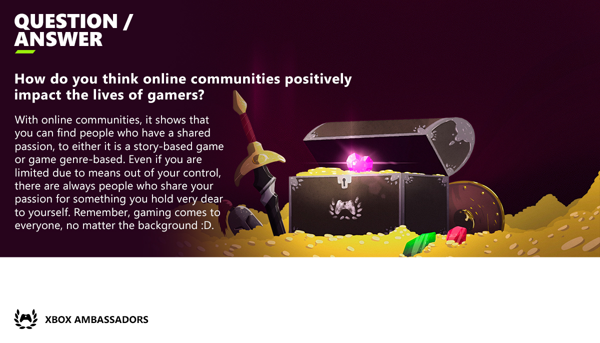 Time to put the spotlight on <a href="/bulletkenny/">bulletkenny</a>, one of our #XboxAmbassadors Community Champions!

Kenny will always go out of the way to help others and make any space safe and welcoming. Thanks for being awesome! 💚