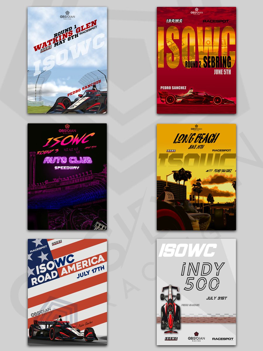 ObsidianRacing's tweet image. For the @ISOWC 2021 season we decided to create a unique poster for every round. We couldn't be happier with the result 😍

Para la ISOWC 2021 decidimos crear un cartel especial para cada carrera. No podríamos estar más contentos con el resultado 😍

Amazing job @Dani_AraujoD10!