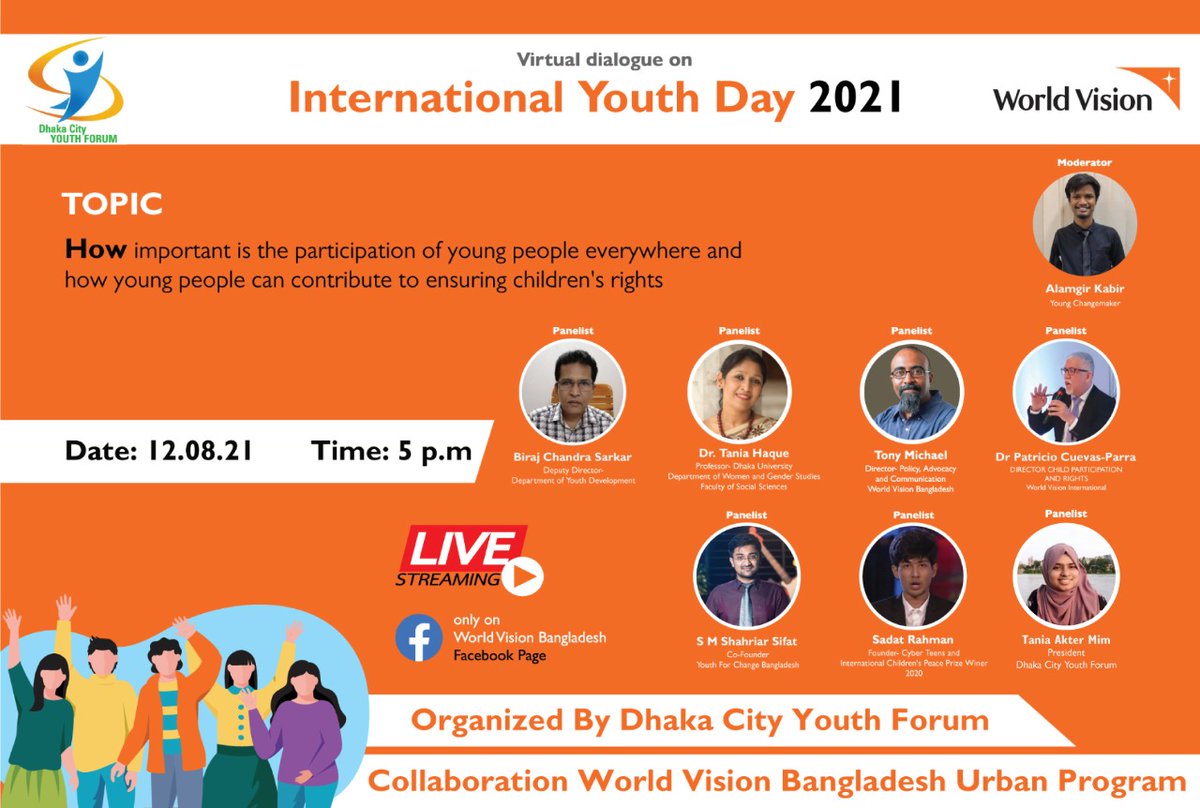 This #InternationalYouthDay, I was invited to participate in a panel organised and moderated by a fantastic youth leader <a href="/Alamgir22492561/">Alamgir Kabir</a> from <a href="/Worldvision/">World Vision</a> in Bangladesh. Great way to celebrate this #IYD2021