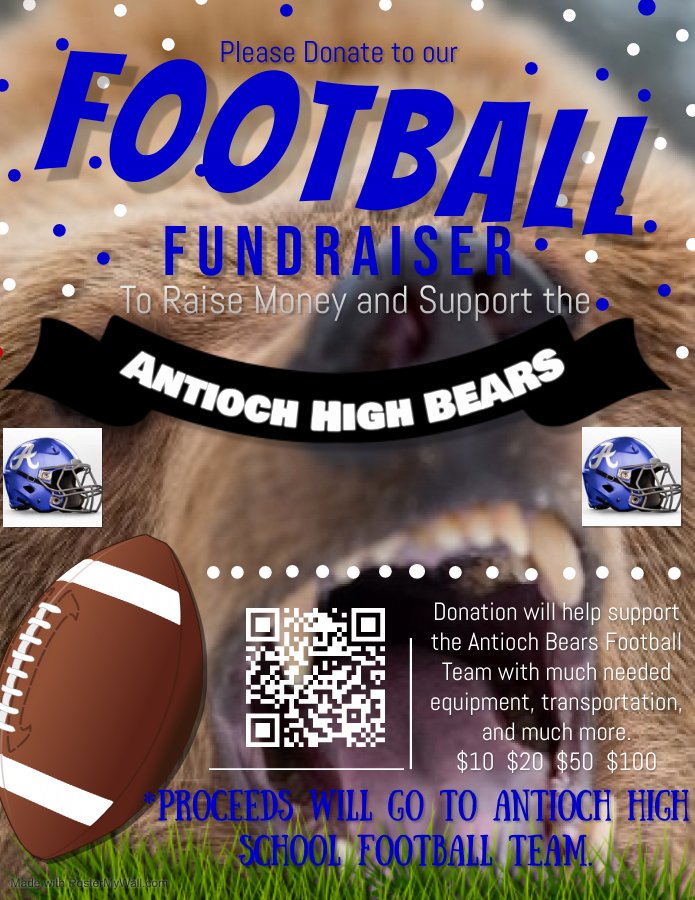 ahsbearsfball's tweet photo. 🚨Please Support Antioch Bear Football as our young prepare to start the season. 🚨 @WeAreAntiochHS https://t.co/q3CuebVtSS