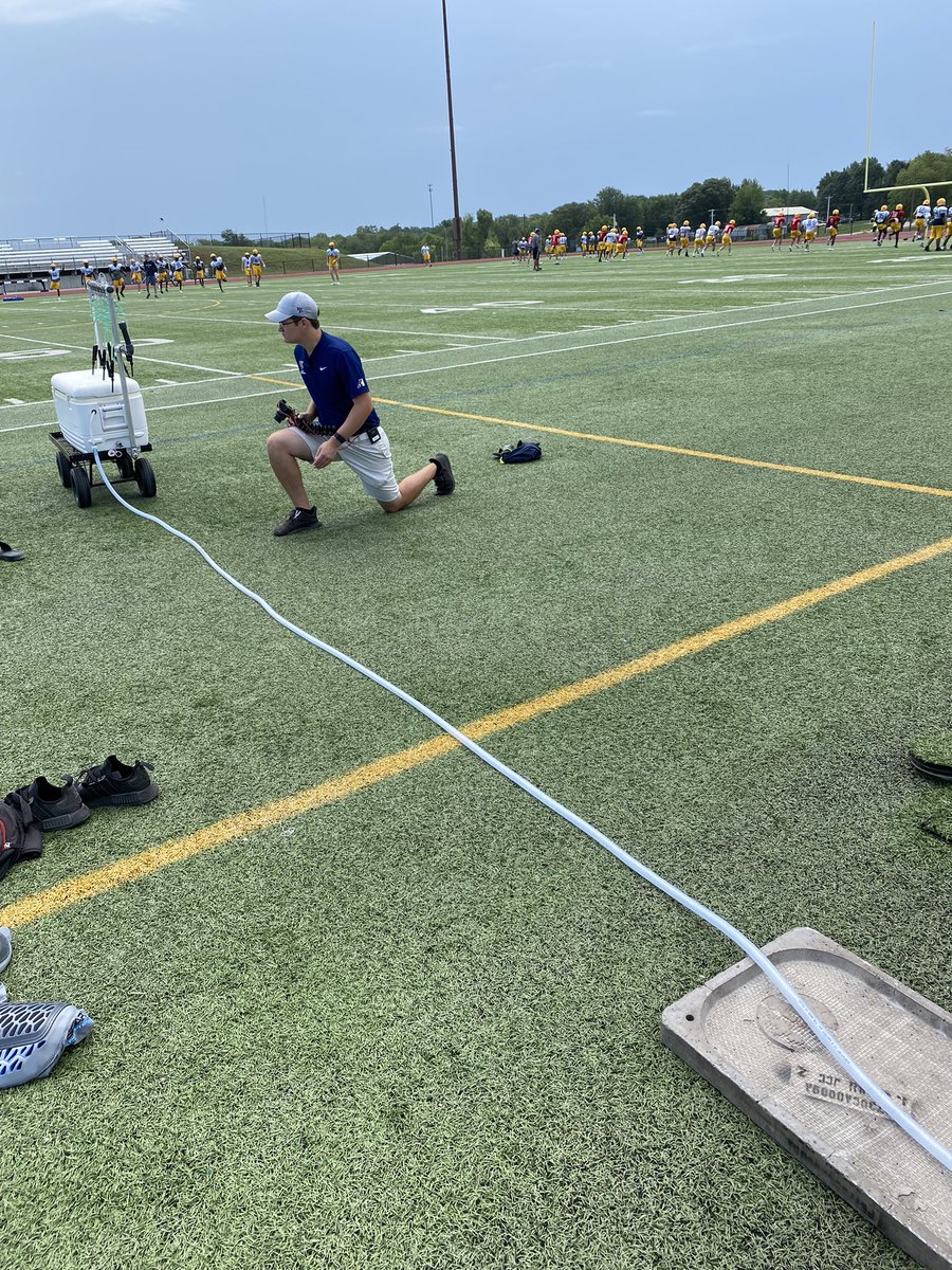 WPU_SportsMed's tweet photo. Shout out to @WPUAthletics Sports Information Grad. Asst. @Lester1Jordan who is spending the day shadowing sports medicine to showcase a day in the life of fall camp for us!!! He has been grinding with us since 7am and will be with us until 9pm #WPStrongerTogether https://t.co/iwk5959jtI