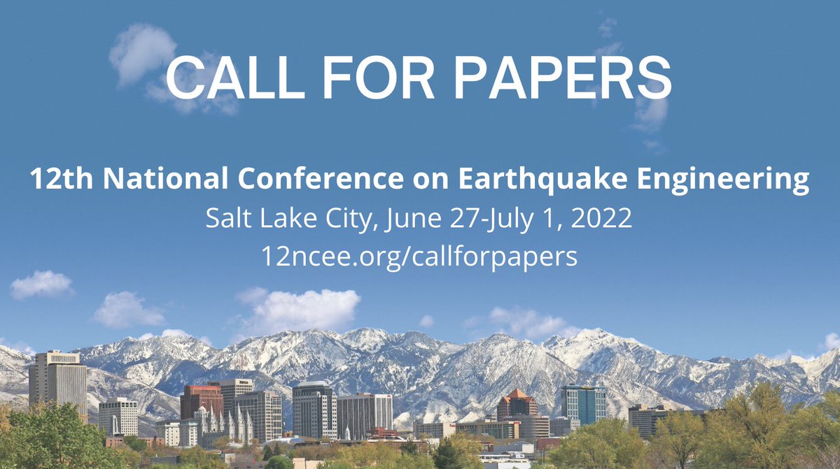 EERI_tweets's tweet photo. It's been four years since the last national conference, and we're excited to see you in Salt Lake City next summer! Don't forget to submit your 12NCEE special session proposals (by Sept 10) and your papers (by Oct 15). More details here: https://t.co/tkphifKAUk https://t.co/1ZITd4Pvir