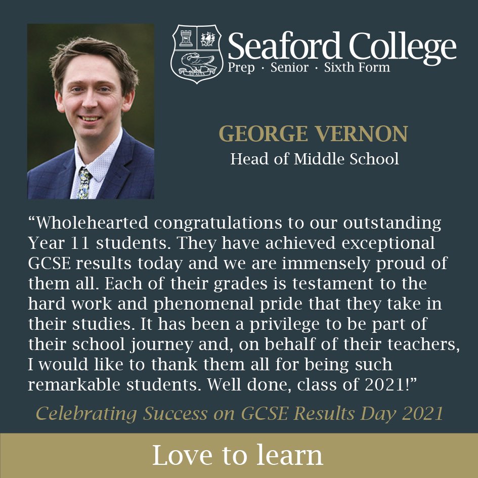 Congratulations to all of our students on another year of strongest ever GCSE results! #Lovetolearn #gcse2021 #gcseresults #gcse #seafordheadmaster #seafordsenior