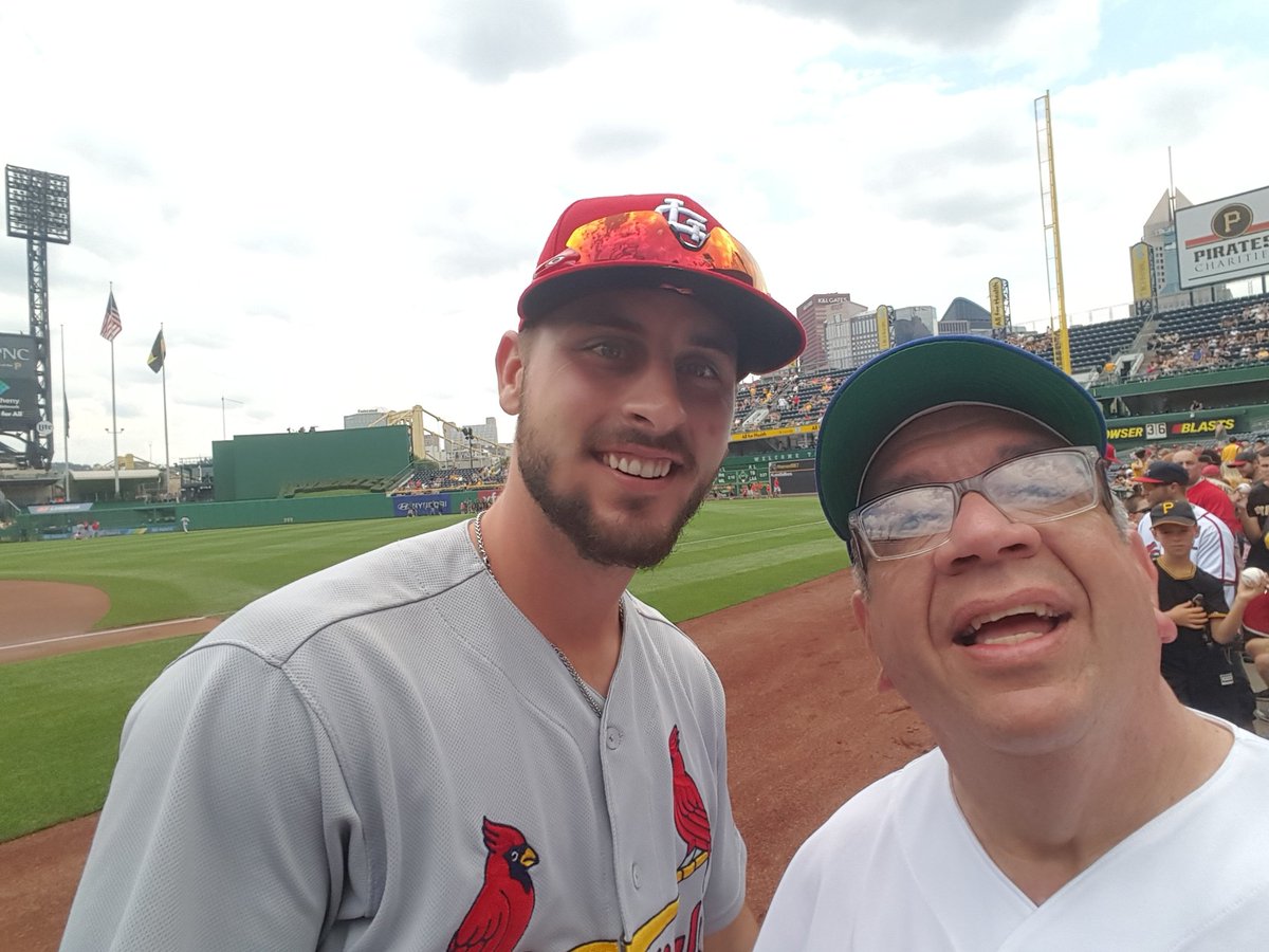 ScottLohse's tweet photo. @UncleCharlie50 We ran into this guy last time we were there. That's a great stadium.  Go near the football stadium and pose with Mr Rogers! https://t.co/gARZ9MOZM2