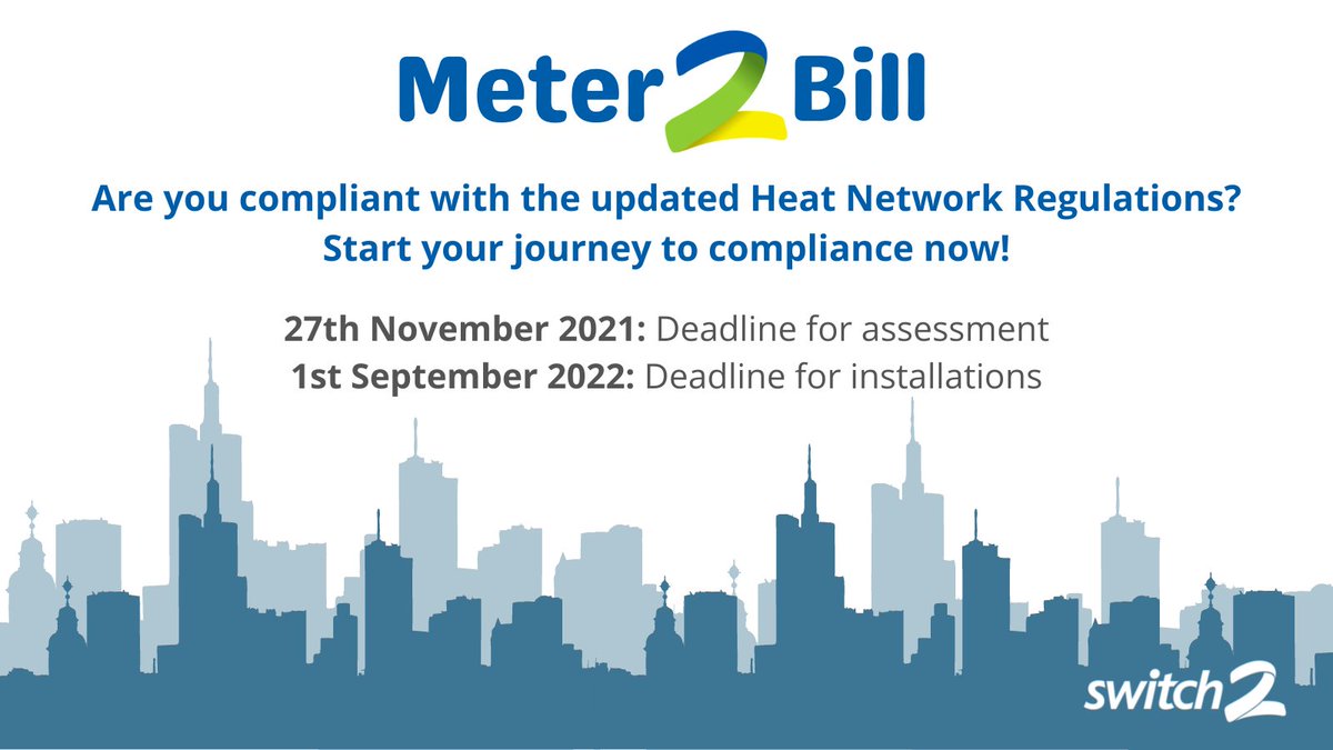 Switch2 has launched Meter2Bill to provide expert support to heat suppliers, needing to make informed decisions about the actions required to comply with the Heat Network Regulations. 
Start your journey to compliance with Switch2 here: content.switch2.co.uk/meter2bill