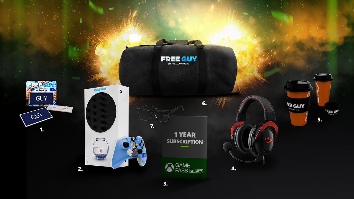 XboxCanada's tweet image. RT + follow for your chance to win an incredible #FreeGuy prize pack including a custom Xbox Series S and your very own “Guy” name tag! 

Check out #FreeGuy in theatres August 13. Full #contest rules: bit.ly/3AH0zEP