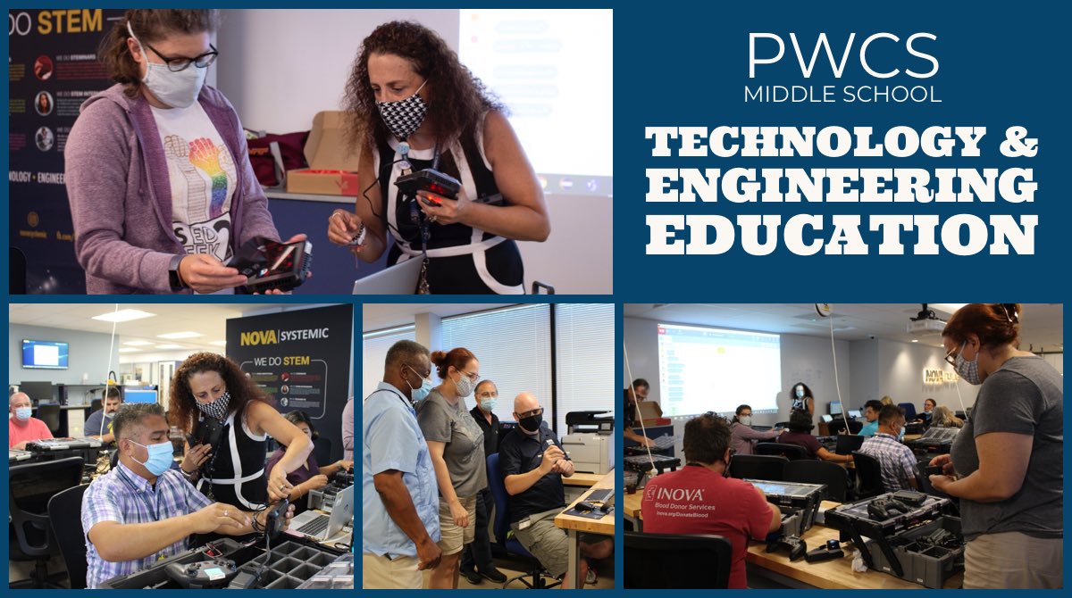 Middle school Tech Ed teachers spent the day <a href="/NOVASySTEMic/">NOVA Systemic</a> learning VEX 5 with our Robotics and STEM Specialist <a href="/roboticsrower/">Denyse Carroll</a> #CTE4pwcs