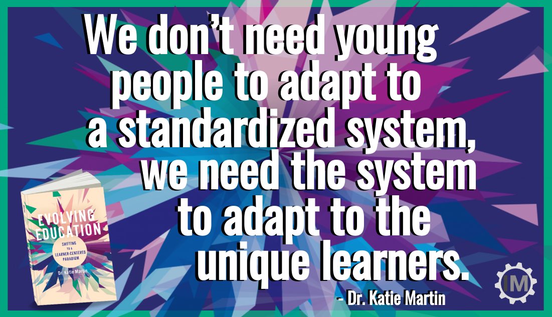 PaigeCouros's tweet photo. Yes! How can your system adapt to the unique learners? @katiemartinedu ‘s new book, Evolving Education, is out today! Available on Amazon! https://t.co/HxFQEKgyFS #evolvingeducation #evolvinglearners #dbcincbooks #impressbooks #innovatorsmindset https://t.co/Zlo2793PAE