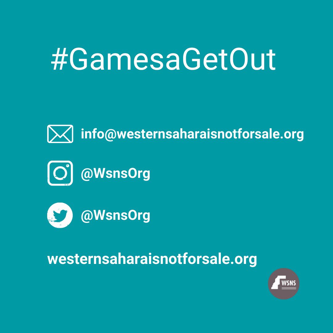 WsnsOrg's tweet photo. ✊🏾 Movimientos como el #BDS palestino luchan día a día por esta vía de boicot, y por ello queremos que te sumes a @wsnsorg.

📣Wsns es la primera campaña motivada directamente por la población civil saharaui.

#GamesaGetOut #StopThePlunder https://t.co/XDviOcak7c