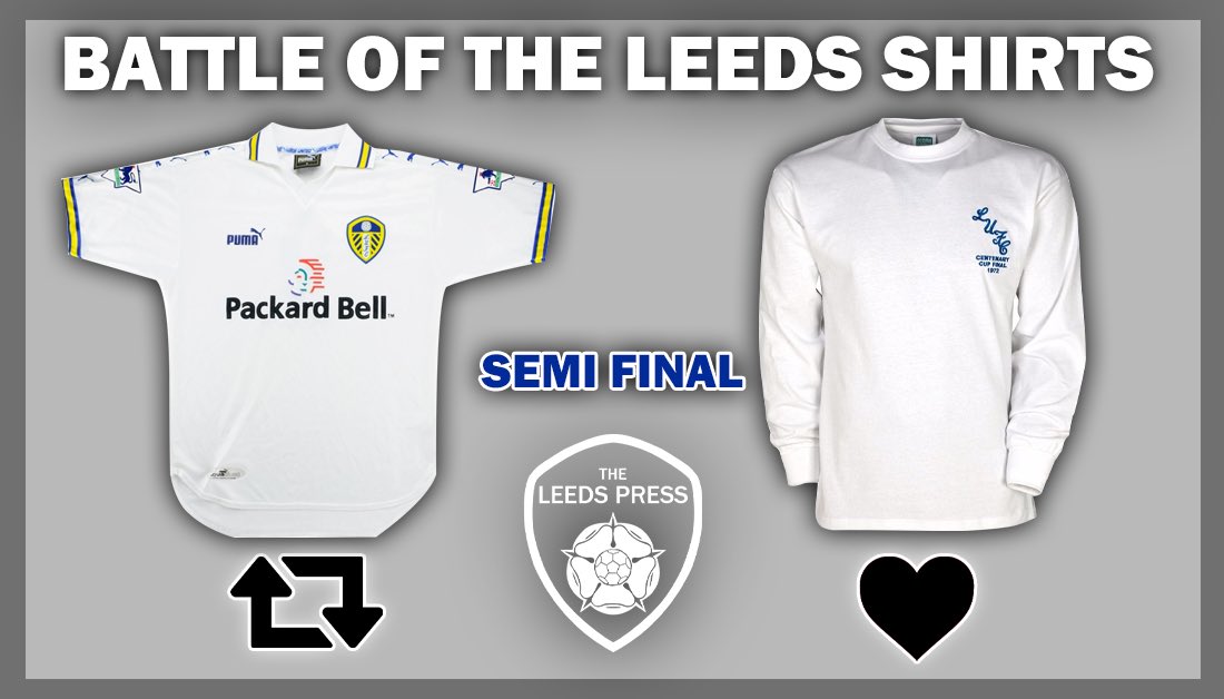 Battle of the #LUFC shirts: Semi final

RT= Home 1998-00
❤️= Home 1972-73