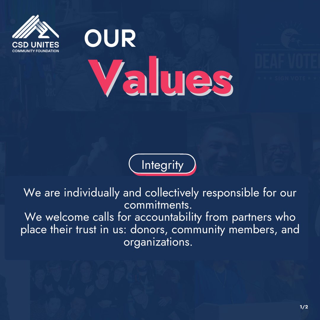 DeafOrgsFund's tweet photo. We’re so excited to share our new Mission, Vision, and Values with you! Tag your favorite nonprofit org below – let them know we’re here!
#ucf #communityled #mission #vision #values #unites #csdunites #communityfoundation #strenghtening #organizations https://t.co/KtpZ5jKOx5