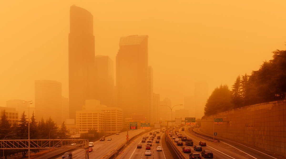 BothellFire's tweet photo. Winds are blowing wildfire smoke into our area causing the air quality to be unhealthy for sensitive groups. Smoke is expected to worsen on Friday. Follow @pscleanair  for updates. Find wildfire smoke tips and information at: https://t.co/hCkUoM5Xpe #BothellFire https://t.co/eDpAJbhpaZ