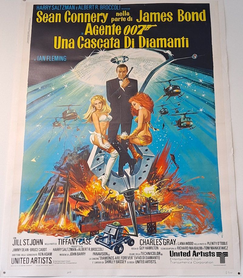 Title: Diamonds Are Forever (Italian Release)
Size: 55" x 39"
Year Printed: C. 1971
Condition: Very Fine
$900

#affiches #plakats #vintageposter