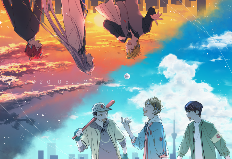 multiple boys jacket blonde hair black hair hat red hair sky  illustration images