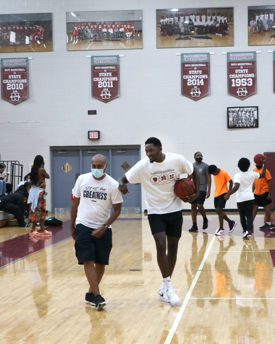 Students in the High School Transition Program had a very special guest today! Thanks to NBA star and I.C. Norcom alum Dorian Finney-Smith for hosting the 5th Annual Finney Family First Foundation Camp and Community Day! #PPSShines @doefinney_10 @ICNorcomHigh