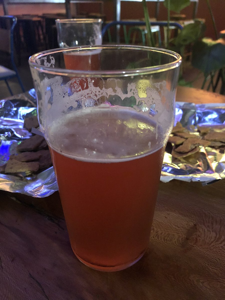peeandapint's tweet photo. @ExaleBrewing 

Probably our favourite spot of night. Lit clouds like Monkey and a nice range of beer. Although I’d give the Irn Bru sour a miss. 

Raspberry Brett 5.2%
Berry flavours . Good beer. 

west coast 5.5%
Smoke and fruity. 

Most interesting brewery toilets of night. https://t.co/vGLQcXT8RJ