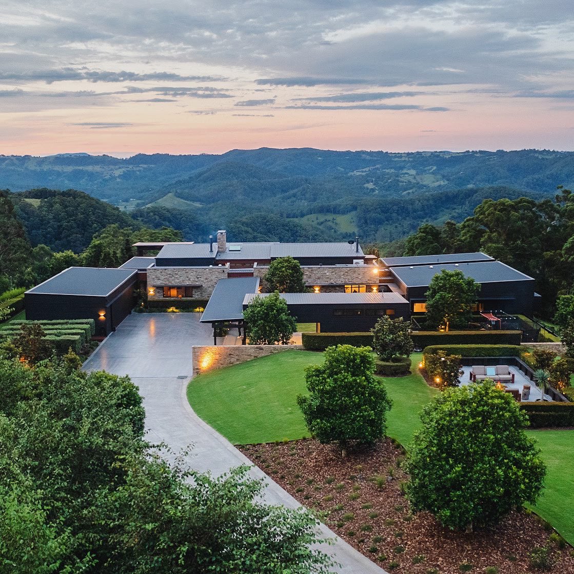 The jawdropping Sunshine Coast hinterland home of Brisbane developer Brook Monahan has sold. The Mosaic Property Group founder and MD, has lived in the Maleny estate, ‘Two Roads’, for the past 15 years. Read my exclusive in <a href="/couriermail/">The Courier-Mail</a> #realestate #architecture #luxuryhome