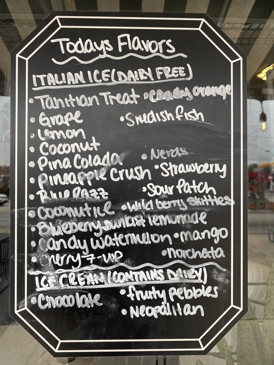 JodisIce's tweet photo. Current Flavors For Munster Jodi’s! 8313 Calumet Ave! https://t.co/ZNQCBLLd01