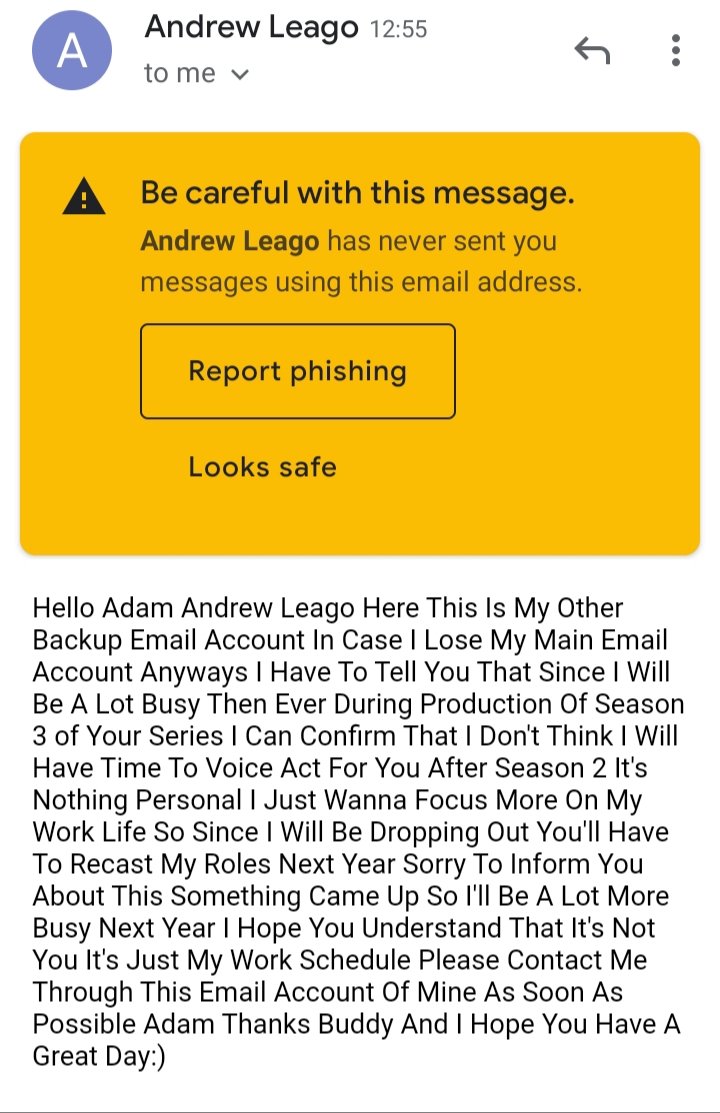 A warning to others, if you have a series, Mason maybe making fake accounts and pretending to be your friend/cast member to make them loose their role.

(Hint by how every word has capital letters in the beginning of each word)