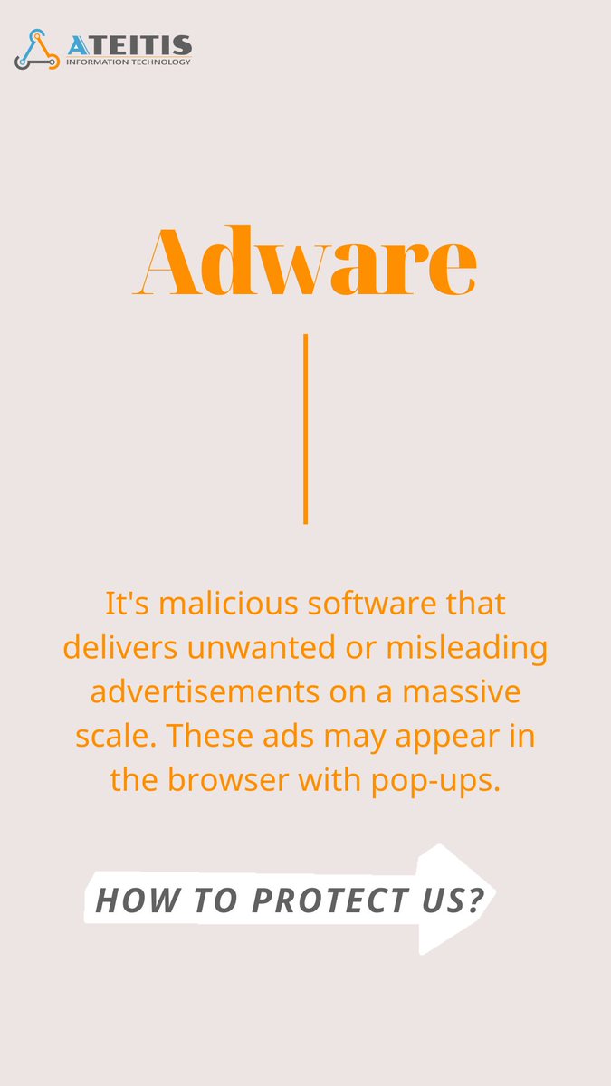 ateitis_corp's tweet photo. Do you know about the "Adware" malware attack and how you can protect yourself?

𝐀𝐓𝐄𝐈𝐓𝐈𝐒 Team 💻

#ateitis #informationsecurity #cybersecurity #cyberattack #malware #adware #hacking #infosec #security #cyber #cybercrime https://t.co/GKfCTwI1xh