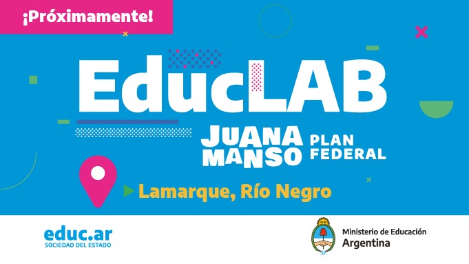 EducarseAr's tweet photo. ¡Atención #Lamarque y alrededores en #RíoNegro! Se viene un nuevo centro de innovación #EducLAB #JuanaManso para que chicas, chicos y jóvenes desarrollen proyectos en ciencias, arte y tecnología en un ambiente lúdico y flexible. Más info en👇

✔https://t.co/V4PtNPBNFc https://t.co/LQDhLdXsyN