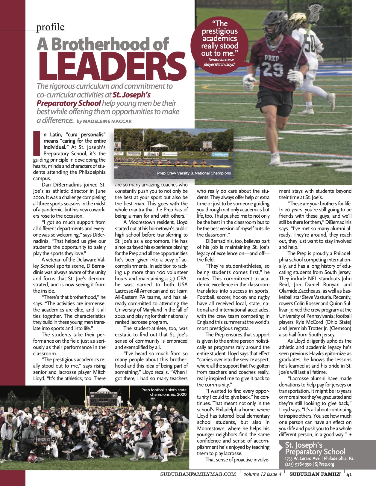 St Joe S Prep The Prep Is Featured In Suburbanfamily S Fall Sports Preview Issue Athletics And Co Curriculars Are Not Extra To A Prep Education They Are A Major Part Of It Mindbodyspirit