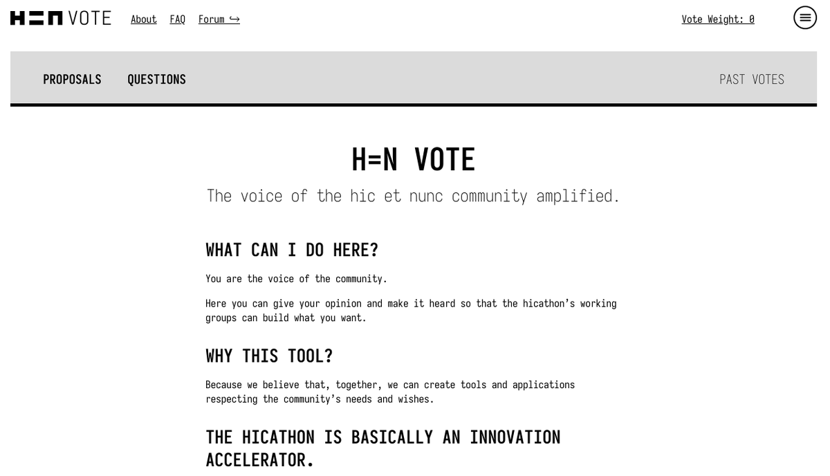 DianeDrubay's tweet image. [#hicathon]
We are so excited to present henvote.xyz, the 1st voting DAO made for and by the @hicetnunc2000 community. It is time to VOTE🦾
🙏 to Tz Connect @jsnewby @Jantinine and our amazing team @_ufffd @denscimonk @depatchedmode @SBH2O @msap100 @mitchmurrayag 💙