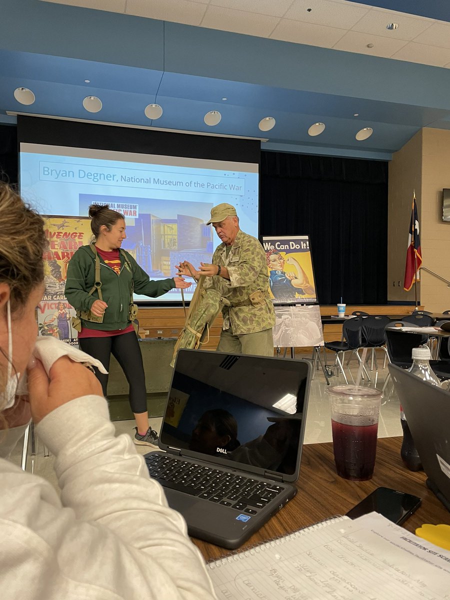 Learning so much from @PacWarMuseum and @NISDElemSS @voris_samantha @RubideHoyos1 @SarahMBargas Can’t wait for an amazing year #socialstudiesmatters ❤️