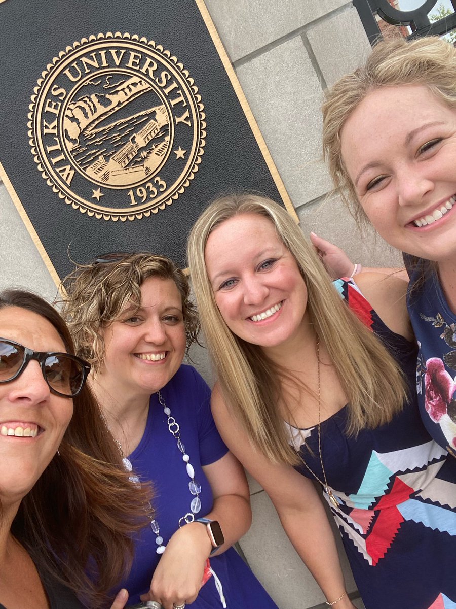 MegWalck's tweet photo. Last year’s @WilkesEdD residency was virtual due to Covid. These ladies #disrupted and challenged my thoughts, leadership style, and beliefs…even more-so now that we’re meeting in real life! Changed for the better! #WilkesRes2021 @mrshodgeRSD @MascoSamantha @MsPacesMath https://t.co/PtZ2deev2f