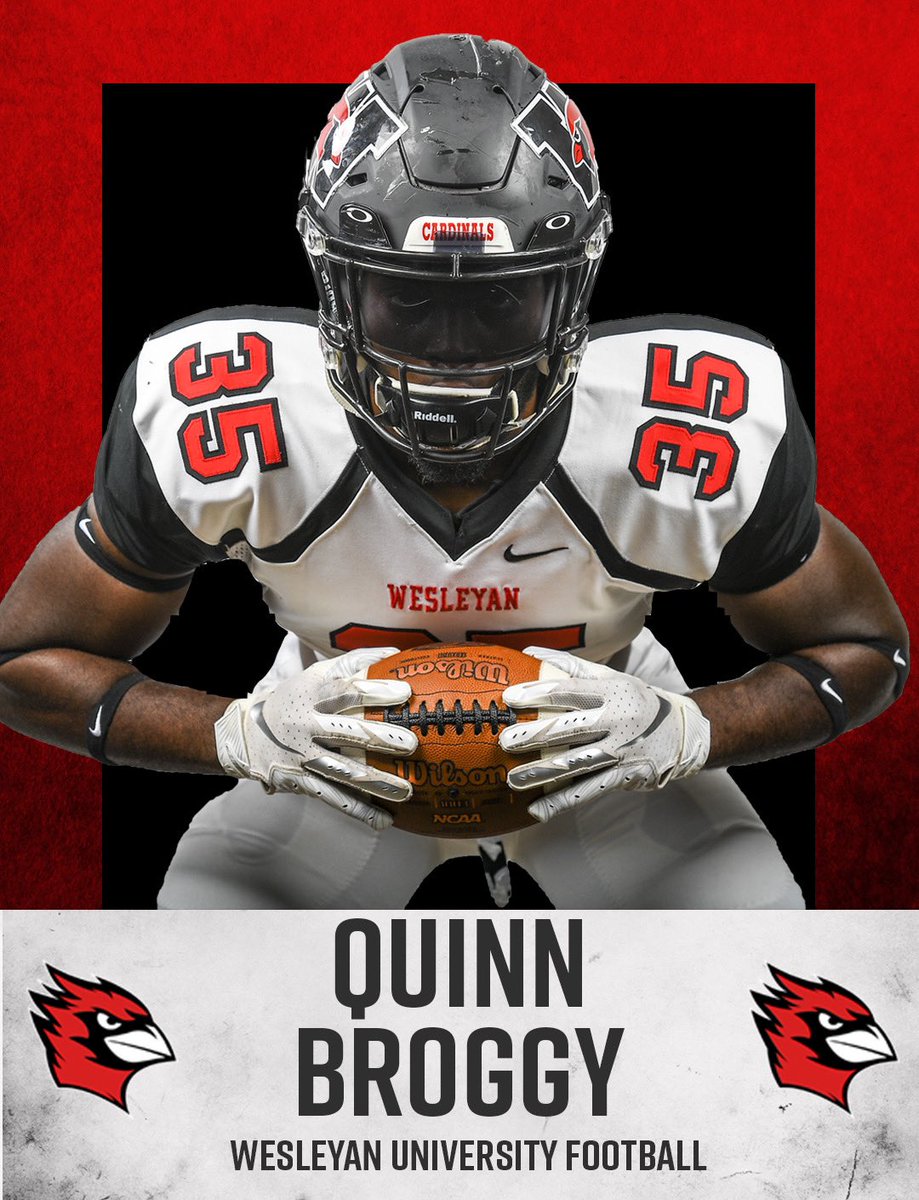 QBroggy's tweet photo. Blessed to receive my first offer from Wesleyan University. Thanks to @Coach_Lud  and go Cardinals. https://t.co/4WjZkksFK7