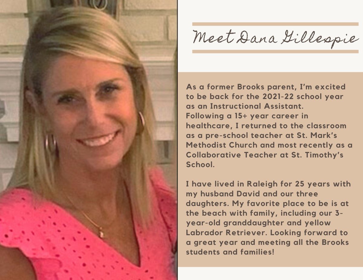 BrooksMuseumsES's tweet image. 👋 Say hello to Ms. Gillespie 👋 She is joining our staff as an Instructional Assistant #WeAreBrooks #BackToBrooks #familiarfaces 

@Brooks_PTA @wcpssmagnets @NorthernAreaWC @WCPSS