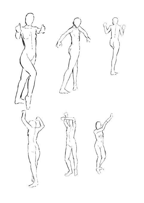 今日の模写  人の体を描くことに飢え続けてる人 