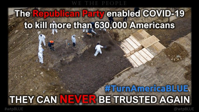wtpBLUE's tweet photo. Already responsible for 100s of thousands of COVID deaths, #GQP "leaders" are now preventing cities &amp; school boards from implementing basic safety measures

And, with the Delta variant, our children are increasingly in danger

WE MUST #TurnAmericaBLUE &amp; END THE GOP ❗️

#wtpBLUE https://t.co/jl8u7tiqUT