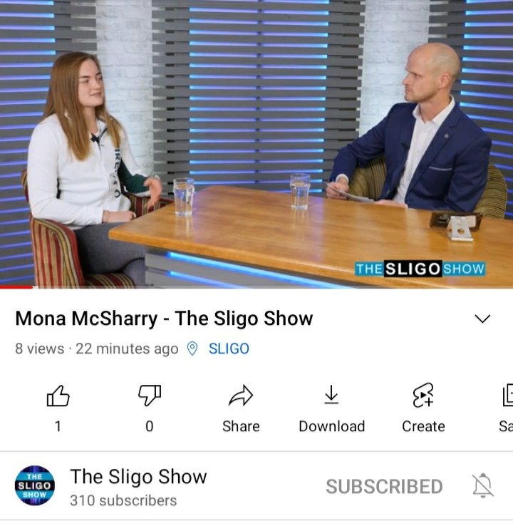 Mona McSharry interview is live now on our Facebook/YouTube. 
Link here: youtu.be/E_gY0zxGgEM
Thanks to <a href="/itsligo/">ATU Sligo</a> for sponsoring the show and <a href="/Riverside_Sligo/">RiversideHotel Sligo</a> for the space.
Tomorrow we have @chriso_don at 8pm.

#sligo #teamireland #swimming #monamcsharry #olympics
