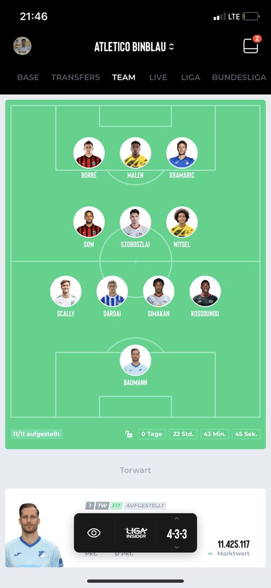 DerMh11's tweet photo. Team 1 (4-3-3) oder Team 2 (5-3-2) ? @KICKBASEAPP @KickbaseKing @FanpageKickbase @Kickbase_Guide @DerKickbase @kickbase https://t.co/xi2ud526Xb