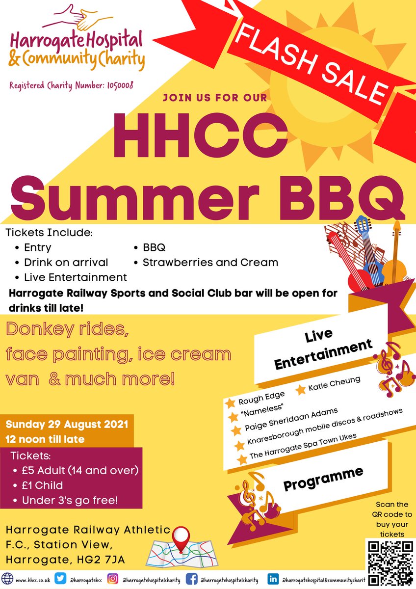 Join us for a fun filled day with awesome live entertainment, strawberries &amp; cream, a licensed bar and fresh BBQ food to complete this festival vibe. Get your tickets now whilst the FLASH SALE is still on!!! hhcc.co.uk/hhcc-summer-bb… 2021/