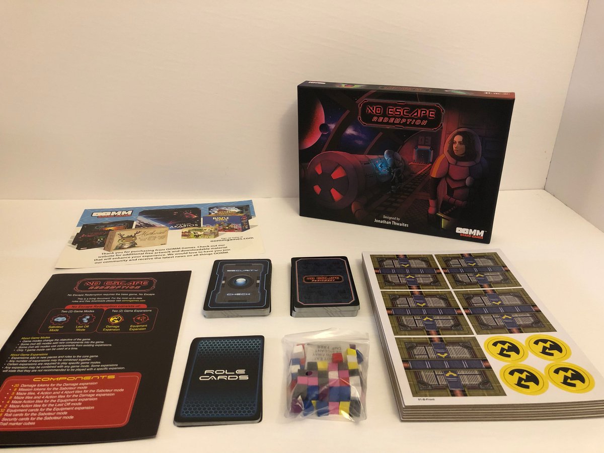 What is Redemption?
Redemption adds 4 micro #expansions to No Escape #boardgame. Switch your #Equipment, Find the #Saboteur, Avoid the #Damage or be the #LastOff the station.
Check out the #Kickstarter now!
kickstarter.com/projects/oommg…