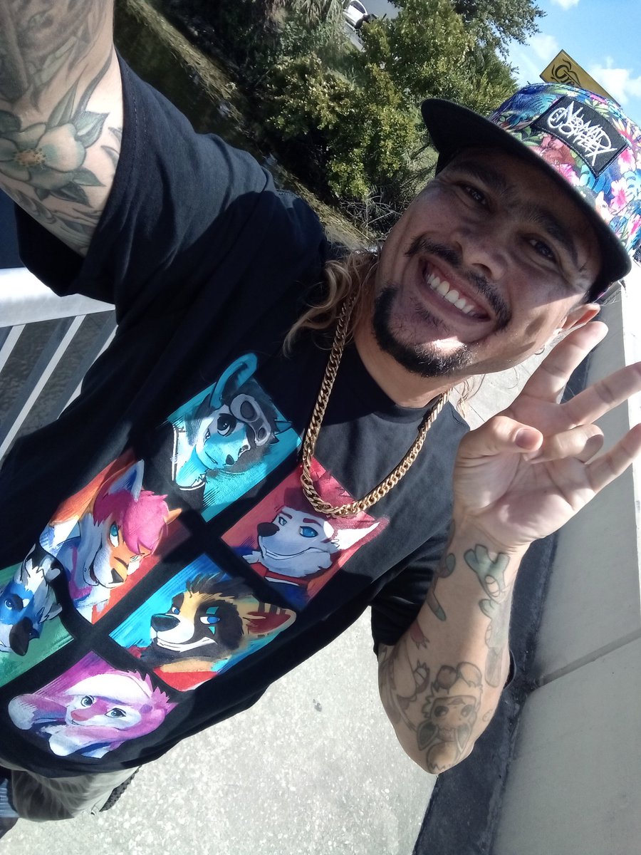 Spotty2Hotty87's tweet photo. Riding my way to the Coffee Joint, wearing the third of the 3 awesome shirts I've gotten from @Sally_TheSeries as well as the new hat I've gotten from @NomadComplex! Both really match me so well! Shout-out once more to @Skai_The_Wolf
#furry #furryartist #furries #furryoutfitter https://t.co/2nuTkMEueE