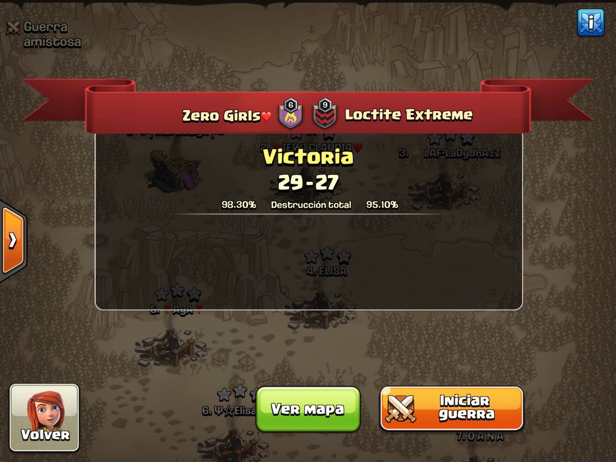 Play Off de <a href="/FWL_CoC/">Friendly War League</a>

Con esta victoria nuestra chicas consiguieron su pase a semifinales!! 🌸🧚‍♀️