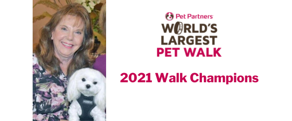 pet_partners's tweet photo. Roslyn &amp; Abbey have been a Pet Partners team since 2018 &amp; were chosen as the Walk Champions for the 2021 World’s Largest Pet Walk due to their dedication. On #TherapyAnimalThursday, read about their work &amp; why being the Walk Champions is important to them. https://t.co/YPpM8hXjpz https://t.co/GpFAKPsZtY