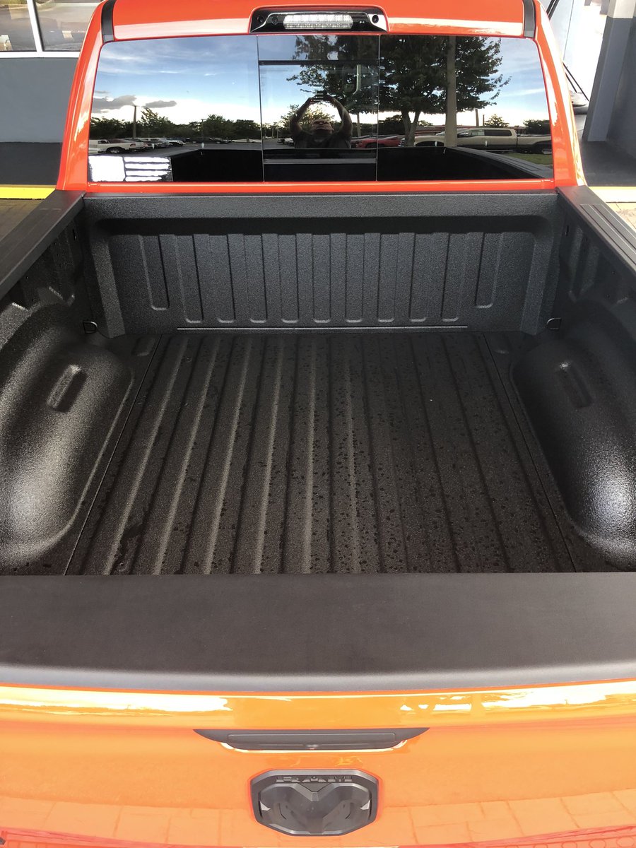 VeteranInsights's tweet photo. LINE-X @LINEXProtects custom bed liner on 2021 RAM 1500 BigHorn 4x4 OffRoad Raised Chassis ‘Built to Serve’ Limited Edition RAM Truck in SpitFire Orange #BlackOut #CrewCab (one of 500) #RAMTrucks #BuiltToServe #BuiltToServeEdition #SpitFireOrange #USARMY #MilitaryEdition #Florida https://t.co/AZWFySQIWz