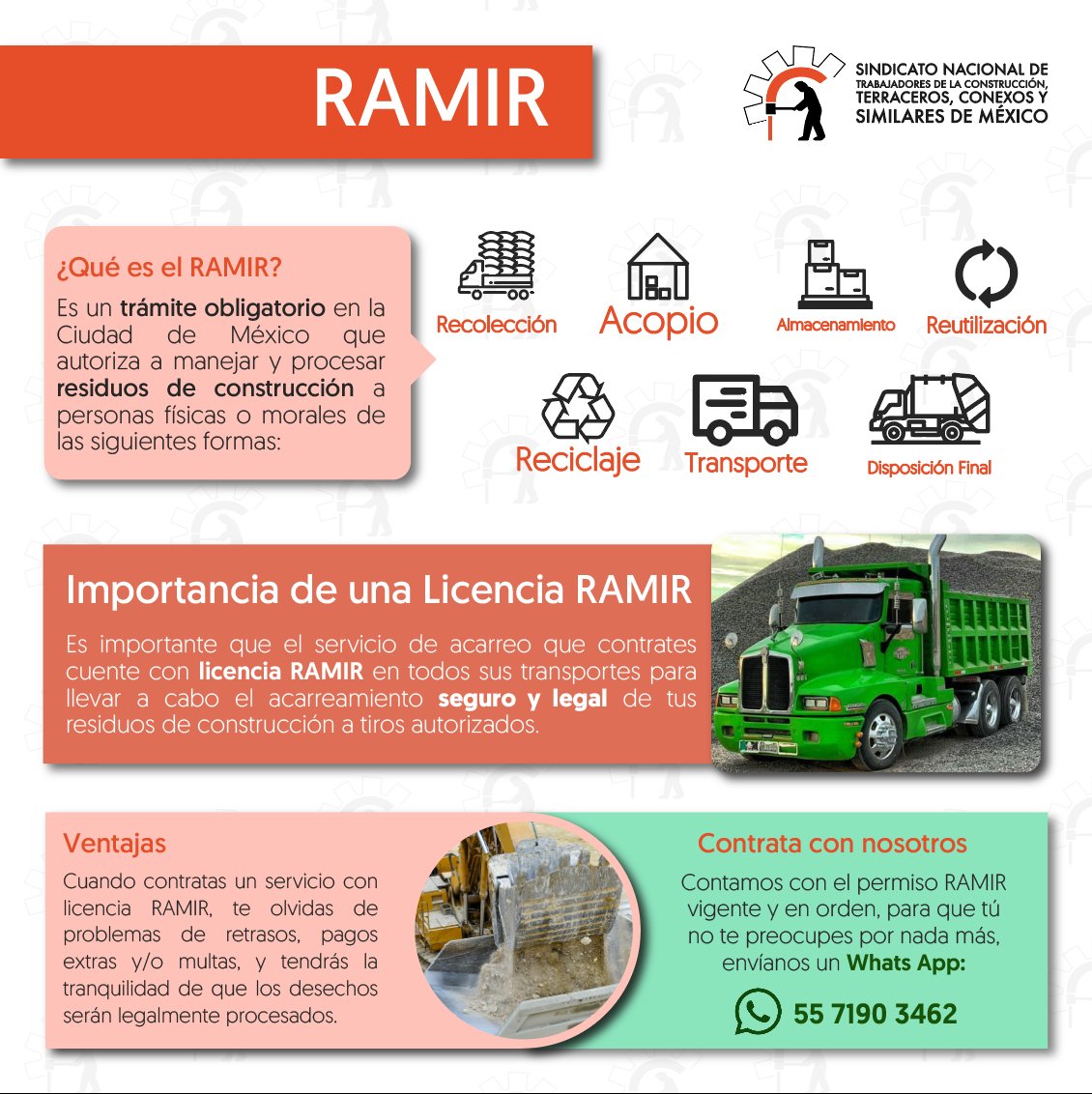 CTMConstruccion's tweet photo. Olvídate de tramites y engorrosos procesos, nosotros contamos con Servicio de #Acarreo con registro #RAMIR, cotiza este servicio con nosotros a través de nuestro Whats App: 55 7190 3462. https://t.co/7ppGR5ppgi