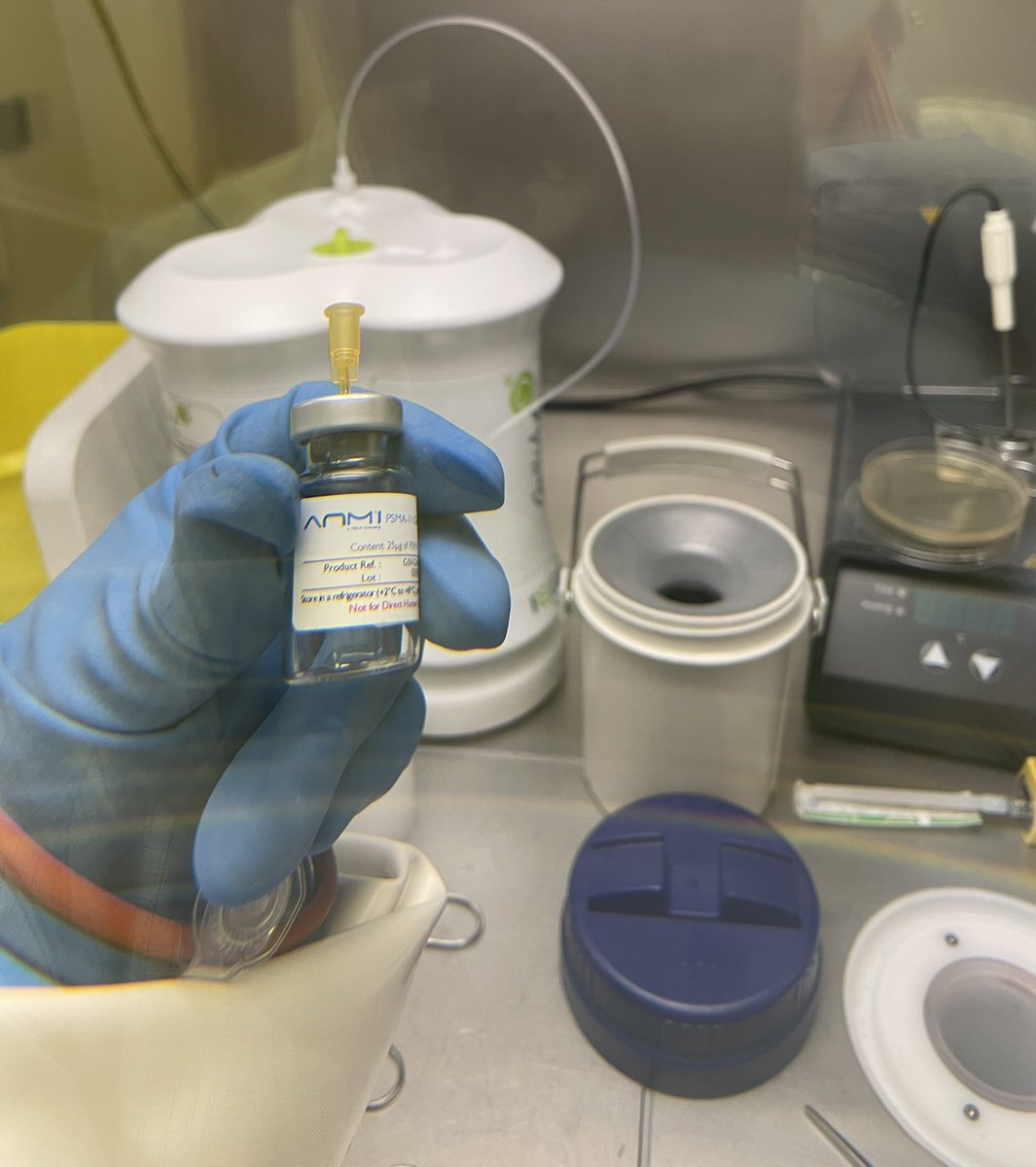 EdRadiopharmacy's tweet photo. So pleased to have prepared Scotland’s first doses of gallium-68 PSMA for the diagnosis of prostate cancer today! It’s been a long &amp; challenging journey, but worth it to bring this to @NHS_Lothian &amp; NHS Scotland’s patients #Ga68PSMA #prostatecancer #radiopharmacy #gallium68 🏴󠁧󠁢󠁳󠁣󠁴󠁿☢️ https://t.co/luS0L32X7x