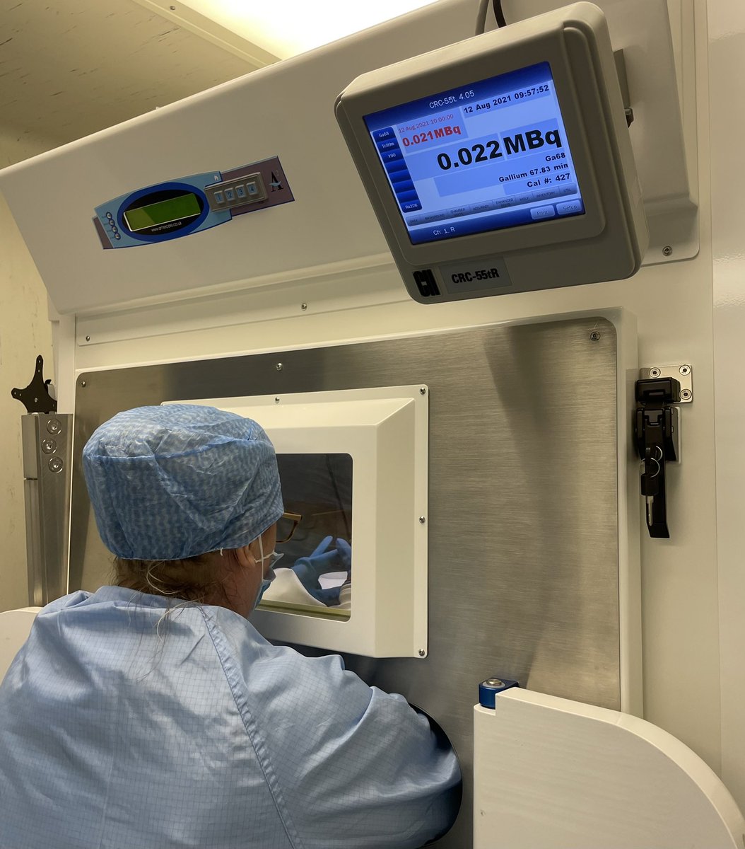 EdRadiopharmacy's tweet photo. So pleased to have prepared Scotland’s first doses of gallium-68 PSMA for the diagnosis of prostate cancer today! It’s been a long &amp; challenging journey, but worth it to bring this to @NHS_Lothian &amp; NHS Scotland’s patients #Ga68PSMA #prostatecancer #radiopharmacy #gallium68 🏴󠁧󠁢󠁳󠁣󠁴󠁿☢️ https://t.co/luS0L32X7x