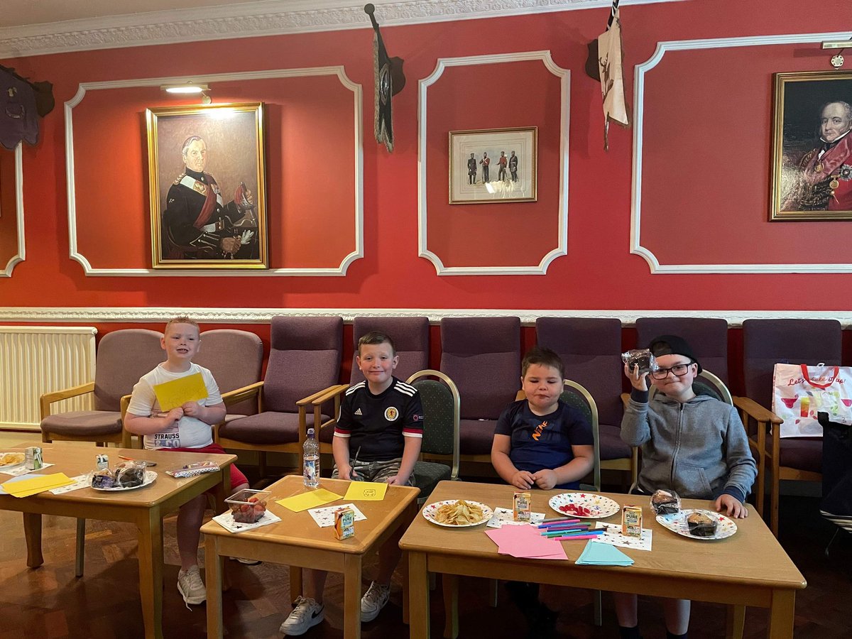 TheRHFMuseum's tweet photo. Summer Kids’ Club at the Royal Highland Fusiliers Museum on Wednesday ended with a bang with a VE Day Party! Transported back to the 1940s: the kids enjoyed singing, dancing &amp; making bunting! A big thank you to Paige, Willie and everyone involved, well done for a successful club! https://t.co/cPPWHg97cx