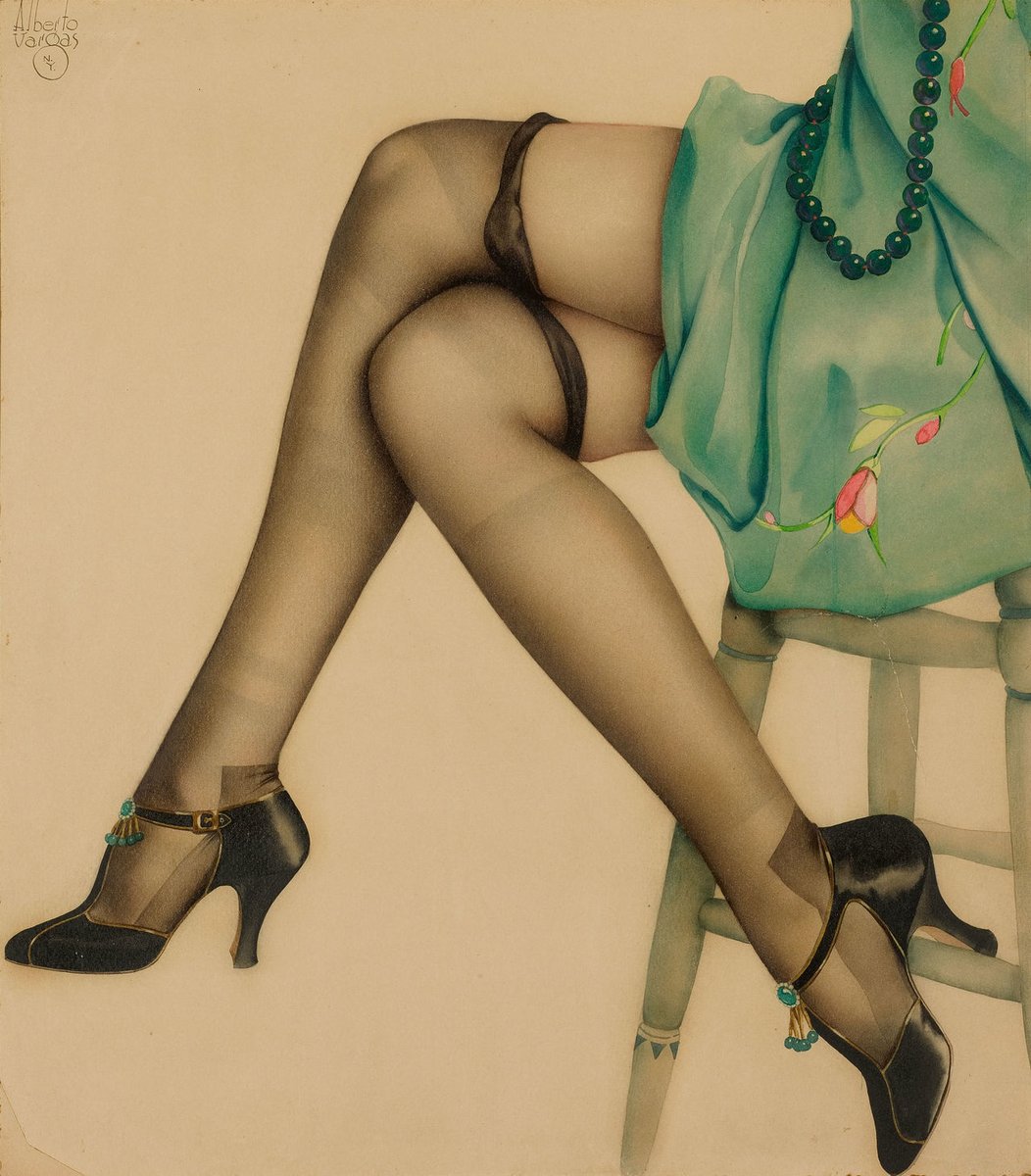 Alberto Vargas
 Black Stockings, watercolor on paper.