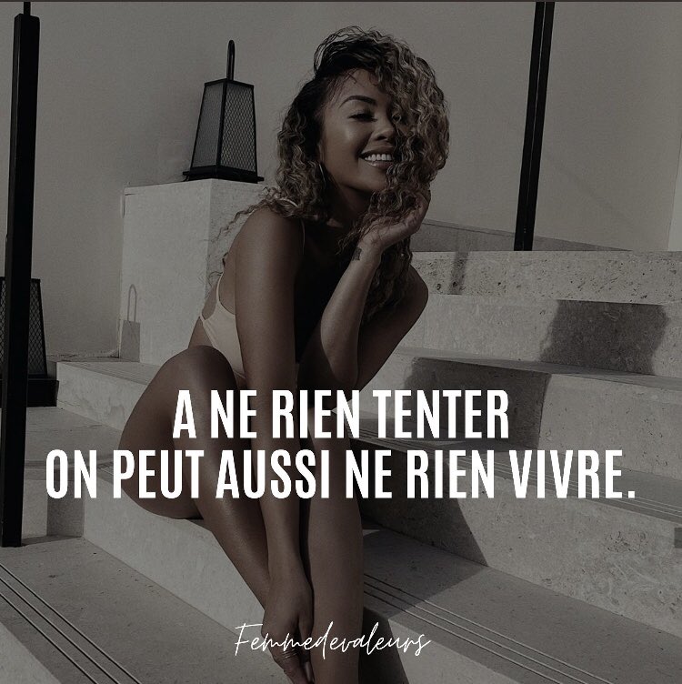 femmesdevaleurs's tweet image. A ne rien tenter on peut aussi ne rien vivre.💎 

#femmedevaleurs
#femmedevaleurscitations
#citationFV