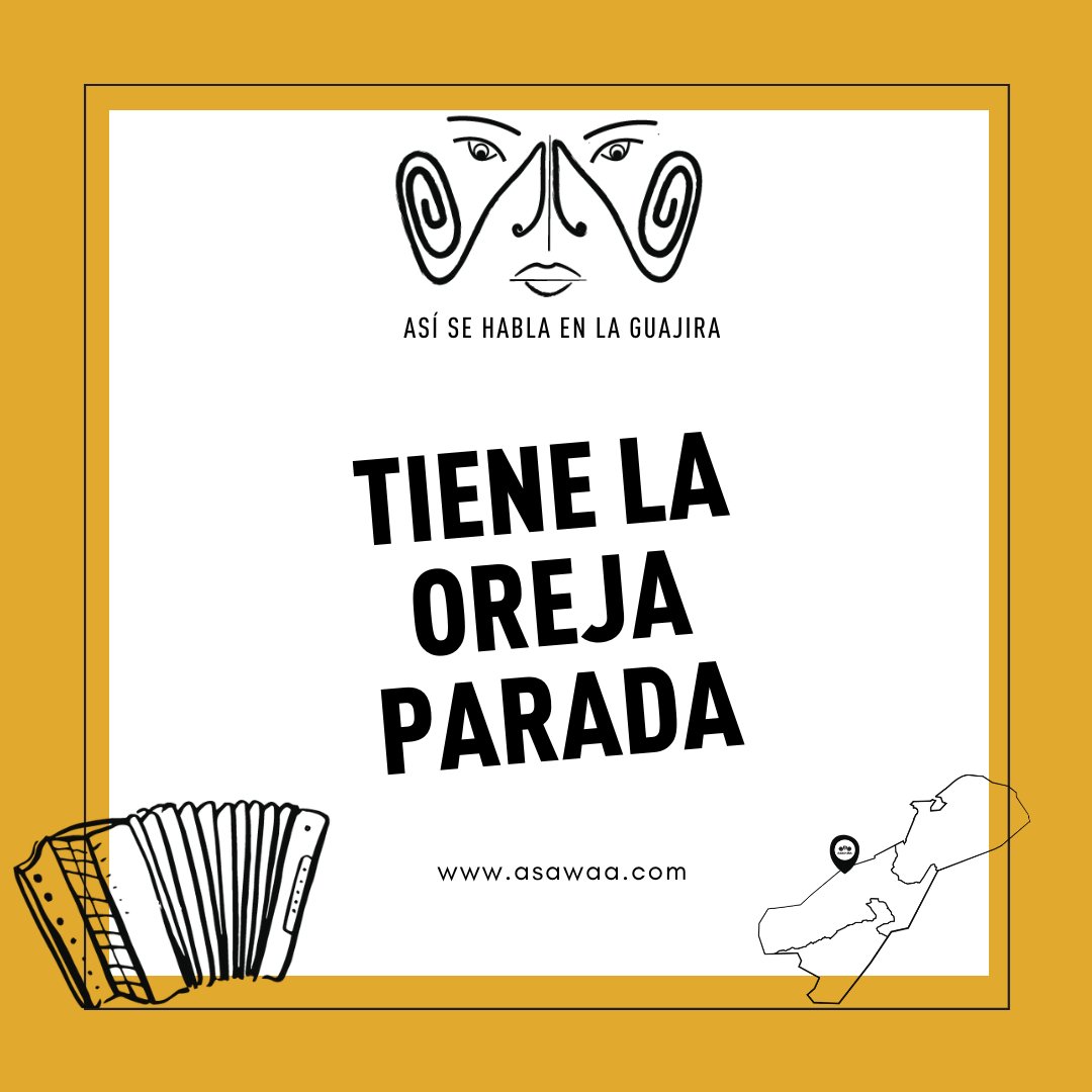 asawaa_'s tweet photo. Le gusta enterarse de todo. 
Aguzar el oído para escuchar lo que no le importa, porque no es con él.
.⁠
.⁠
.⁠
Fuente: Acosta. (2018) Lexicón de GUAJIRISMOS. Litografía Impregón S.A

#cultura #guajiro #vallenato #dichos #refranes https://t.co/aIaefsTExM