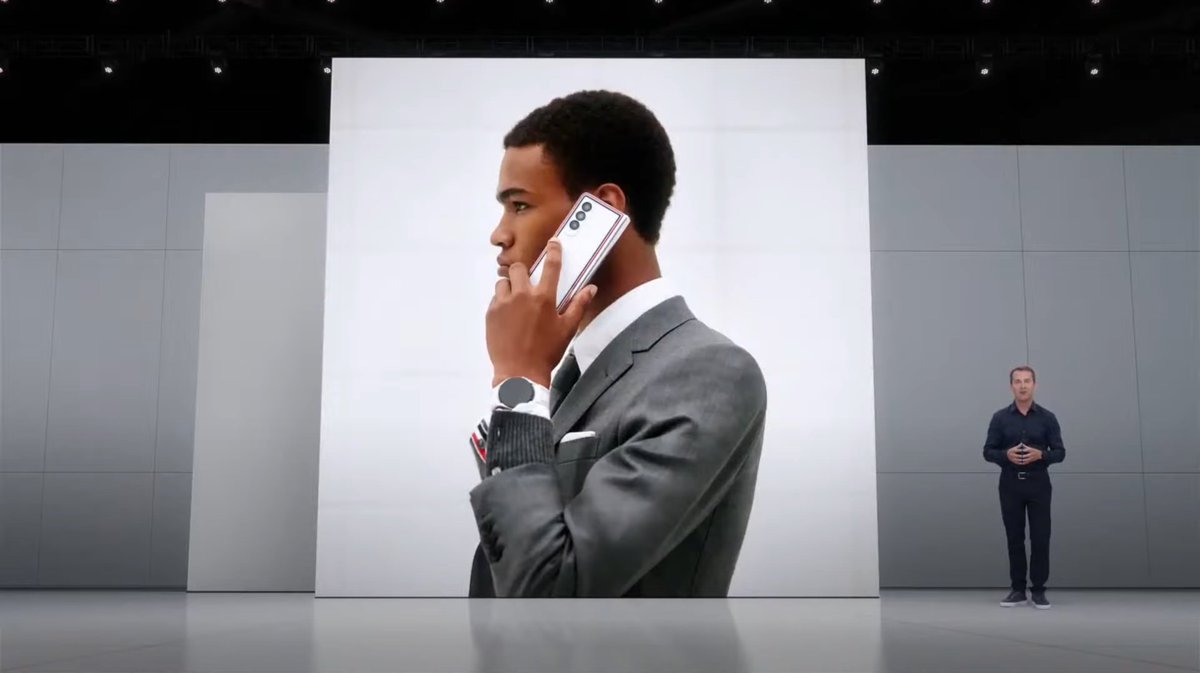 TheUncodedOne's tweet photo. My, oh my... 
The @ThomBrowne #GalaxyZFold3 is definitely an eye-catcher! 

#GalaxyReporter #GalaxyUnpacked 
@SamsungGulf https://t.co/6tRE1lVfi7
