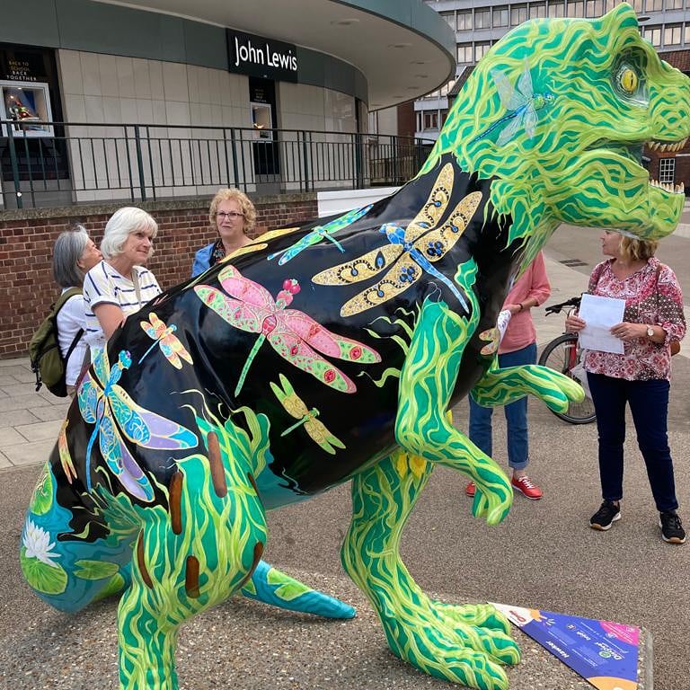 arrietty23's tweet photo. Loved seeing some dinosaurs in the city tonight with the NASWI girls. #Breakdinosaurs #Norwichdinosaurs #naswi #iloveNorwich #GoGoDiscovernorwich https://t.co/O8ubNqqlh8